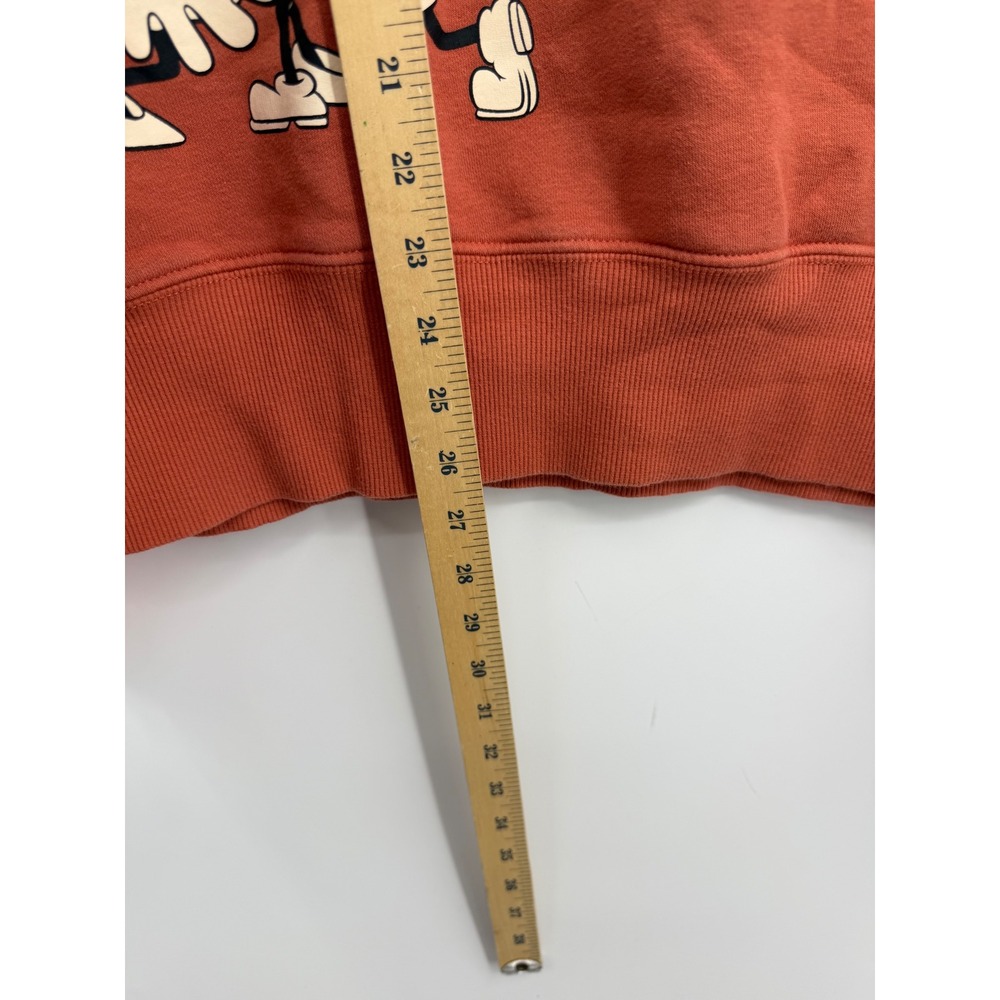 Disney Vintage Mickey Mouse Graphic Sweatshirt Women Size L Orange Crewneck - Picture 4 of 7